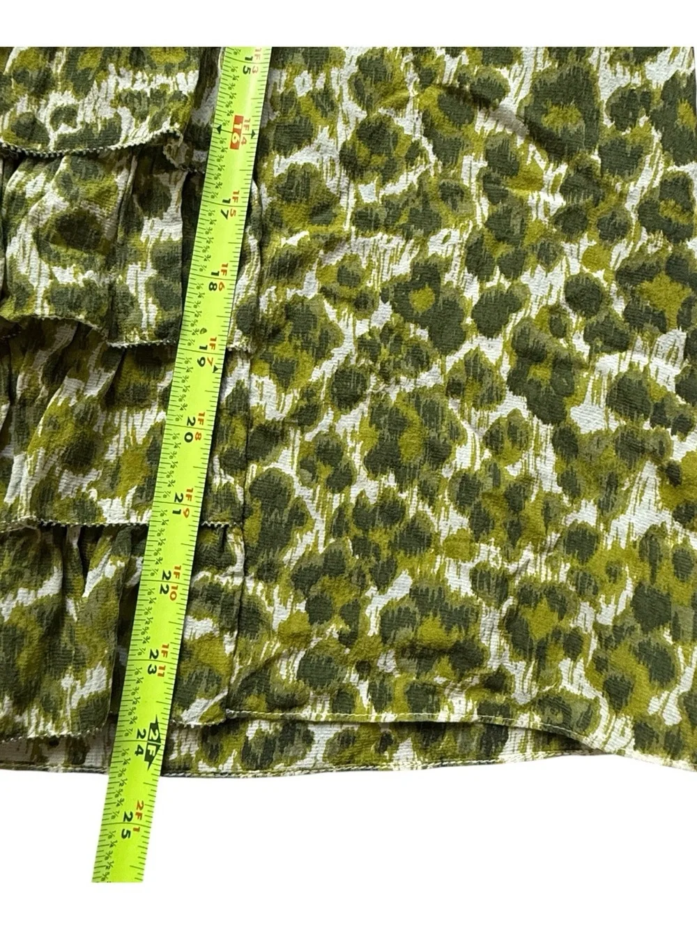Kate Spade Silk Wool Leopard Print Ruffle Blouse Green Bow Top M Office Chic